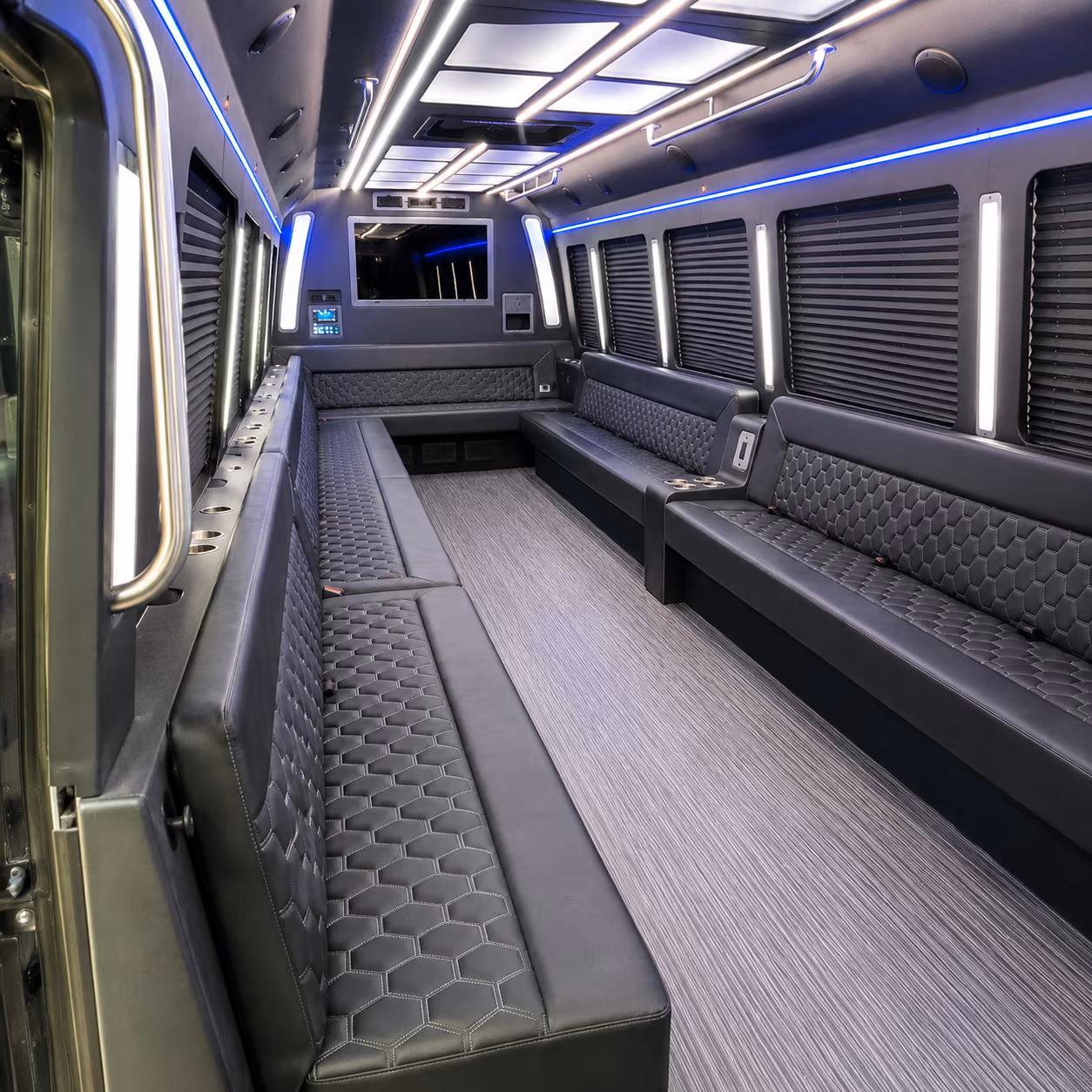 bellingham 40 passenger party bus interior